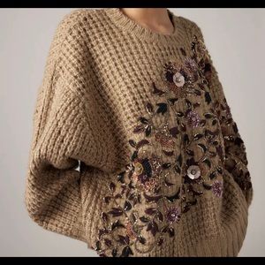 zara embroidered sweater limited edition
